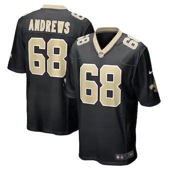 mens nike josh andrews black new orleans saints game player